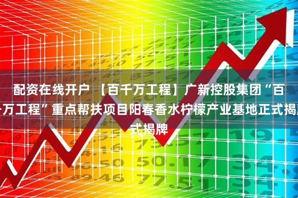 配資在線開戶 【百千萬工程】廣新控股集團“百千萬工程”重點幫扶項目陽春香水檸檬產(chǎn)業(yè)基地正式揭牌
